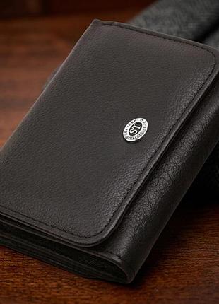 Гаманець для жінок з натуральної шкіри горизонтального формату st leather 22722 чорний