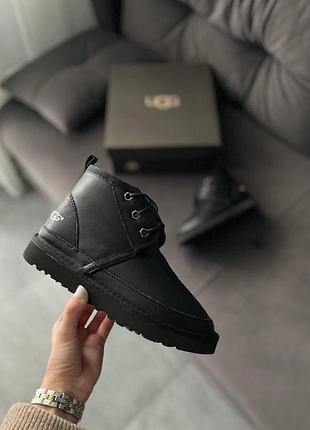 Чёрные кожаные ботинки ugg neumel leather black х угг ньюмел 40