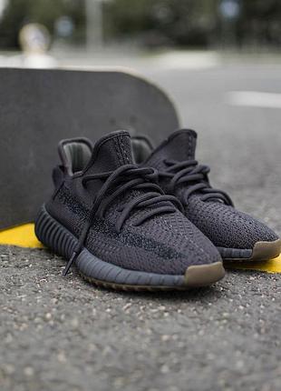 Кросівки чорні адідас їзі буст 350 унісекс adidas yeezy boost black рефлективна смуга 43