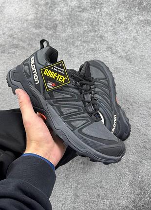 Мужские серые кроссовки salomon speed cross pro gore-tex thinsulate grey black х саломон 45