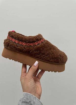 Жіночі бежеві сліпперс ugg tazz slipper teddy brown х угг тазз 36
