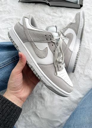 Сірі кросівки унісекс nike sb dunk low white grey textile х данк 42