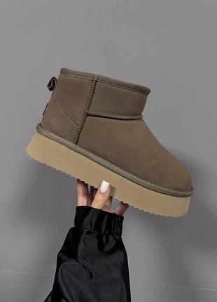 Коричневі уггі ugg ultra mini platform brown х угг ультра міні 36