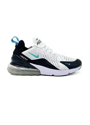 Белые кроссовки унисекс nike air max 270 white black blue х эйр макс 45