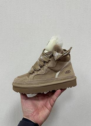 Бежеві черевики ugg lowmel sneaker high beige х угг лоумел 36