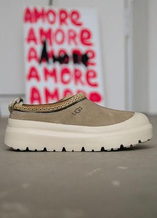 Бежевые угги унисекс ugg tasman hybrid slippers х угг тасмен 43