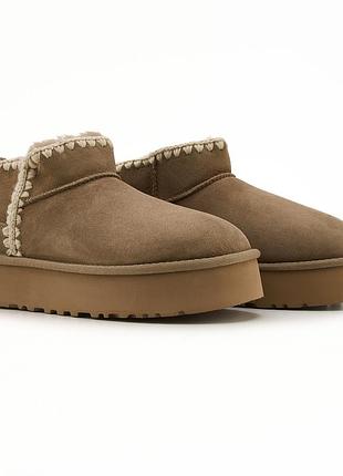 Жіночі бежеві уги ugg eskimo light brown х угг ультра міні 39