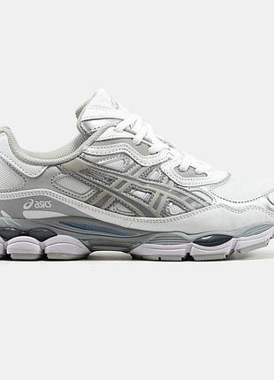 Чоловічі сірі кросівки asics gel nyc white grey х ассікс 44