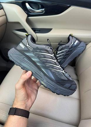 Сірі чоловічі кросівки hoka mafate speed 2 grey black gore-tex termo х хок 42