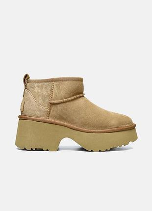 Бежеві жіночі уги ugg ultra mini height beige х угг ультра міні 38