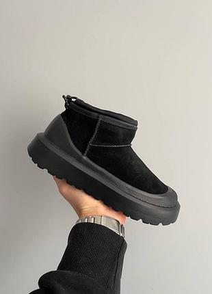 Жіночі чорні уггі ugg ci ultra mini weather hybrid black х угг ультра міні 36