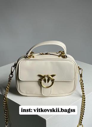 Сумочка square simply mini calfskin bag cream🤍
