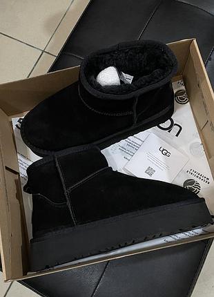 Черные женские угги ugg ultra mini platform black х угг ультра мини 41