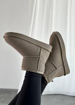 Серые женские угги ugg mini grey beige х угг мини 38