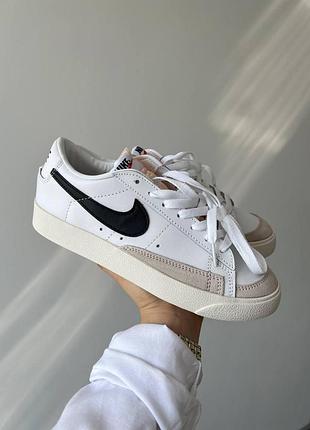 Білі шкіряні кеди nike blazer 77 low vintage white унісекс найк блейзер вінтаж 39
