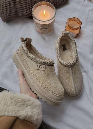 Женские бежевые угги ugg tasman biarritz mustard seed х угг тасмен 36