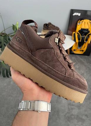 Коричневые ботинки ugg lowmel sneaker platform chocolate х угг лоумэл 36