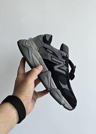 Черные кроссовки унисекс new balance 9060 black grey cordura х нью беланс 46
