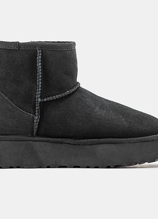 Чёрные замшевые угги ugg mini platform black х угг мини 39