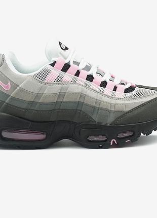 Серые женские кроссовки nike air max 95 grey pink foam х эйр макс 36
