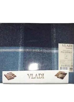 Плед 140*200 palermo /sofa белый-сер.гол-т.син тм vladi