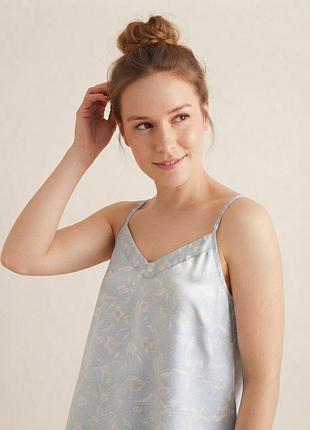 Атласна ніжна блакитна майка на брительках love to lounge