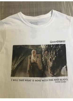 Primark 💙жіночий одяг/біла футболках написом game of thrones💛xs-42