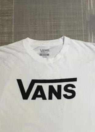 Vans💙чоловіча біла футболка з написом💛розмір м 48/чоловічий одяг/унісекс
