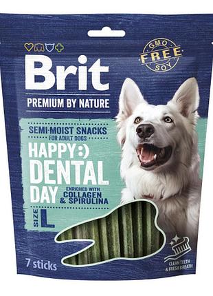 Лакомство brit premium dental snacks l для cобак крупных пород с коллагеном и спирулиной 250 г лакомства для собак дентовальное лакомство