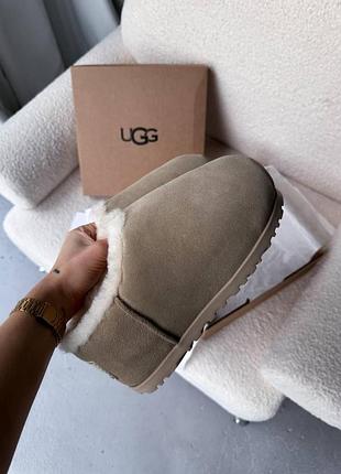 Бежевые женские угги ugg pumped slide beige х угг 38