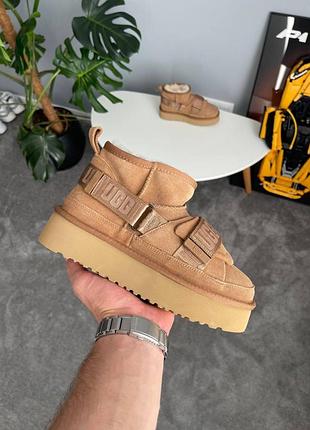 Бежевые женские угги ugg ultra mini platform hybrid boots х угг бутс 37