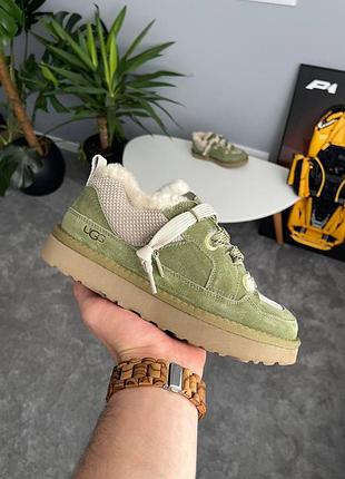 Жіночі зелені черевики ugg lo lowmel sneaker muted brass fur х угг бутс 37