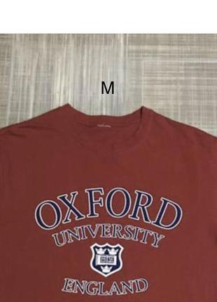 Чоловіча червона футболка  з  написом oxford💛розмір м48/чоловічий одяг/унісекс