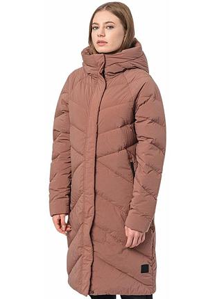 Пуховик жіночий jack wolfskin marienplatz coat w подовжений