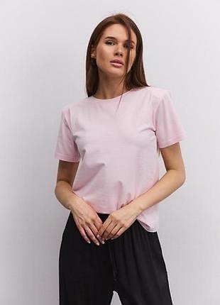 Рожева оверсайз футболка zara щільна тканина, склад 94% бавовна 6% еластан розмір s