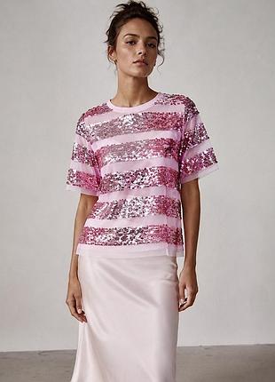 Трендова футболка з пайєтками river island — готовий образ на літо ✨