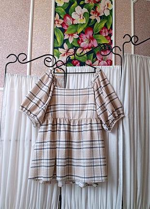 Стильна текстурна блуза в клітинку limited collection.