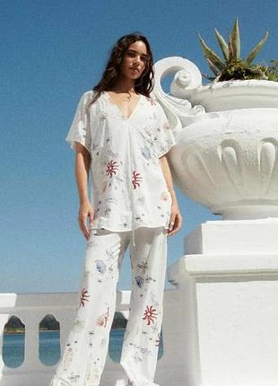 Костюм zara с вышивкой