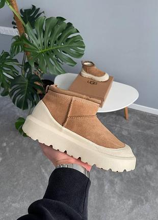 Женские бежевые угги ugg ci ultra mini weather hybrid chestnut beige х угг ультра мини 37