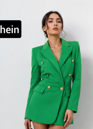 Піджак жіночий зелений приталеного кроя від бренду shein m