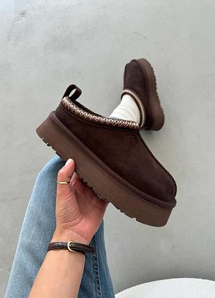 Женские коричневые угги ugg tasman platform brown х угг тасмен 41