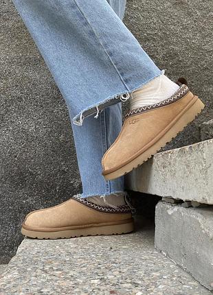 Женские бежевые угги ugg tasman chestnut beige х угг тасмен 39