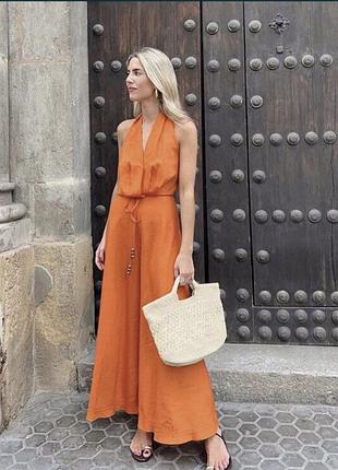 Льняна сукня zara, яскрава, класна