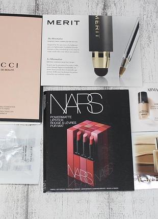 Набір пробників декоративної косметики gucci, nars, ysl, merit, estée lauder