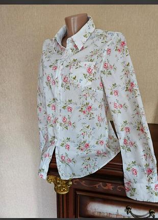 Нежная натуральная хлопковая рубашка в цветочек laura ashley archive