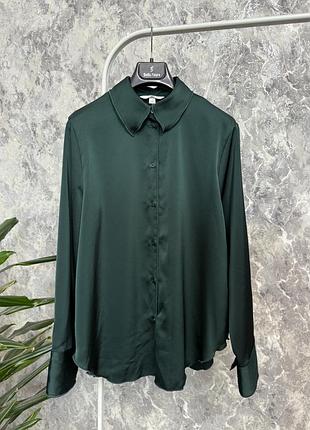 Сорочка жіноча h&m смарагдова сорочка л