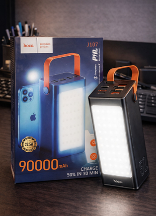 Повербанк з ліхтарем 90000mah 22.5w hoco.