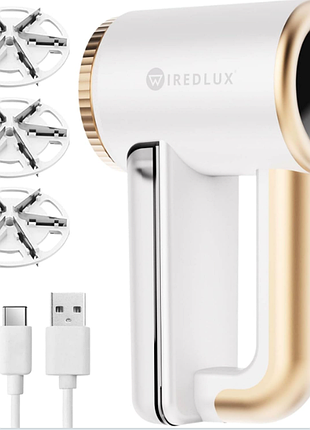 Машинка для видалення катишків wiredlux, 3 швидкості, 6 лез, usb-c, для одягу