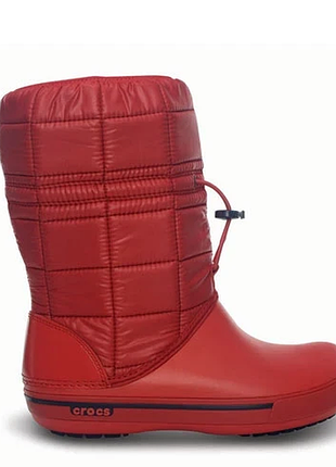 Crocs детские зимние сапоги crocband ii.6 winter boot red navy