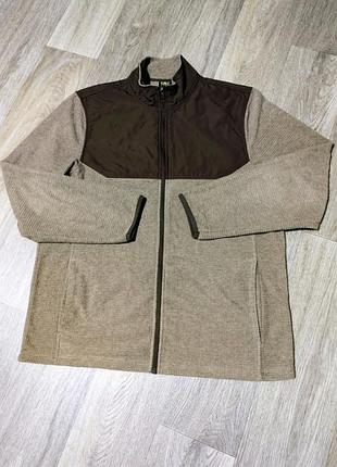 Чоловіча флісова толстовка на блискавці, розмір l, khaki heather.